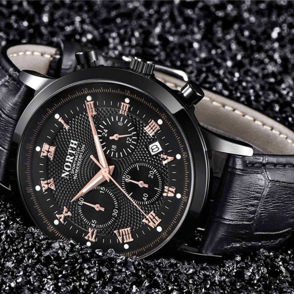 Men’s North Black & Gold Color Chronograph Watch